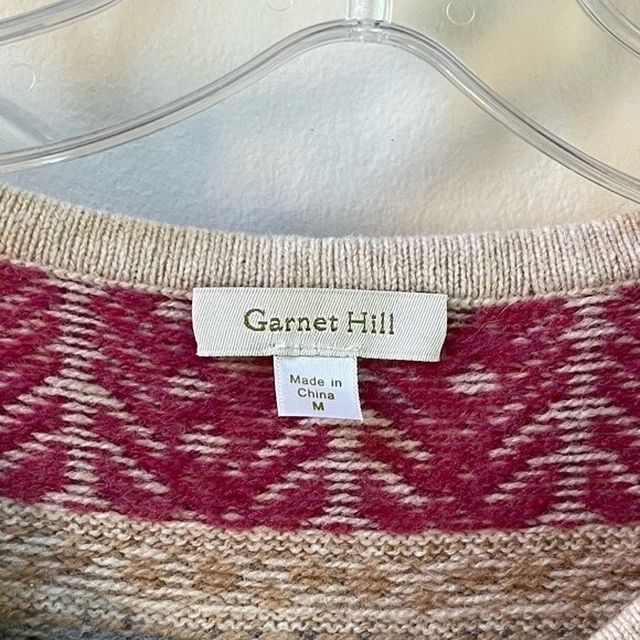 Garnet Hill Merino Wool Fairisle Round Neck Sweater M NWOT - Picture 12 of 12